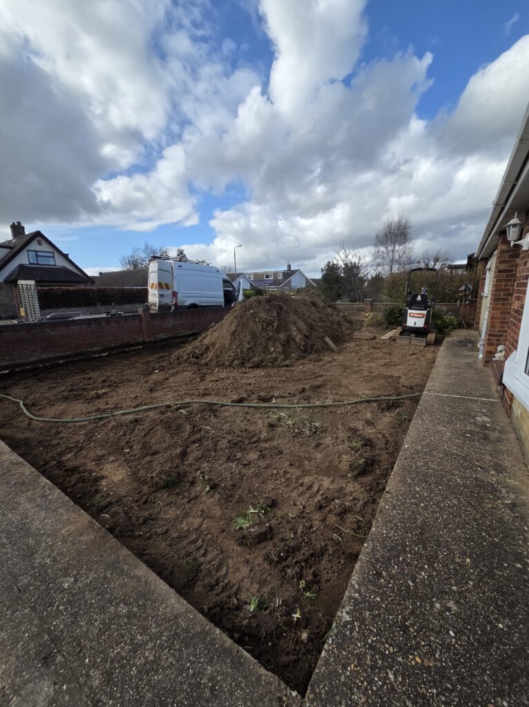 Driveway that is in the process of being excavated