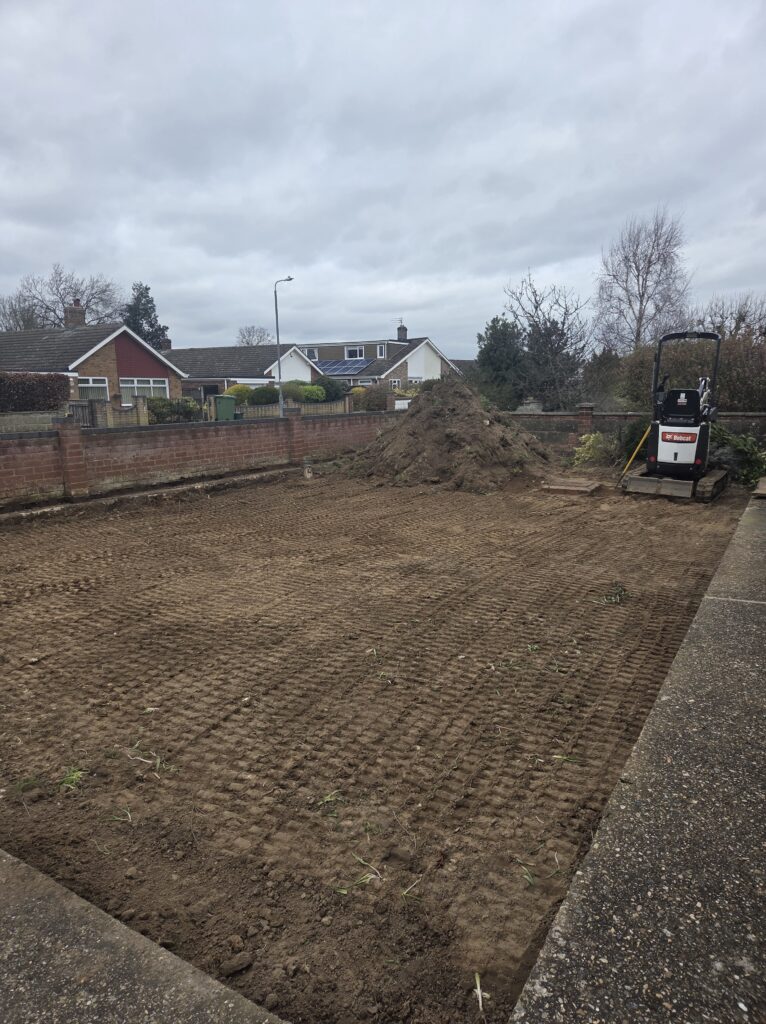 Driveway that has been fully excavated