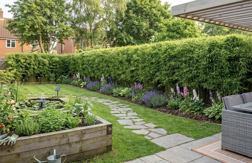 Clumping bamboo hedging